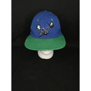 Zephyr Vintage Manitoba Moose’s SnapBack Hat Cap Minor League Hockey Blue Green